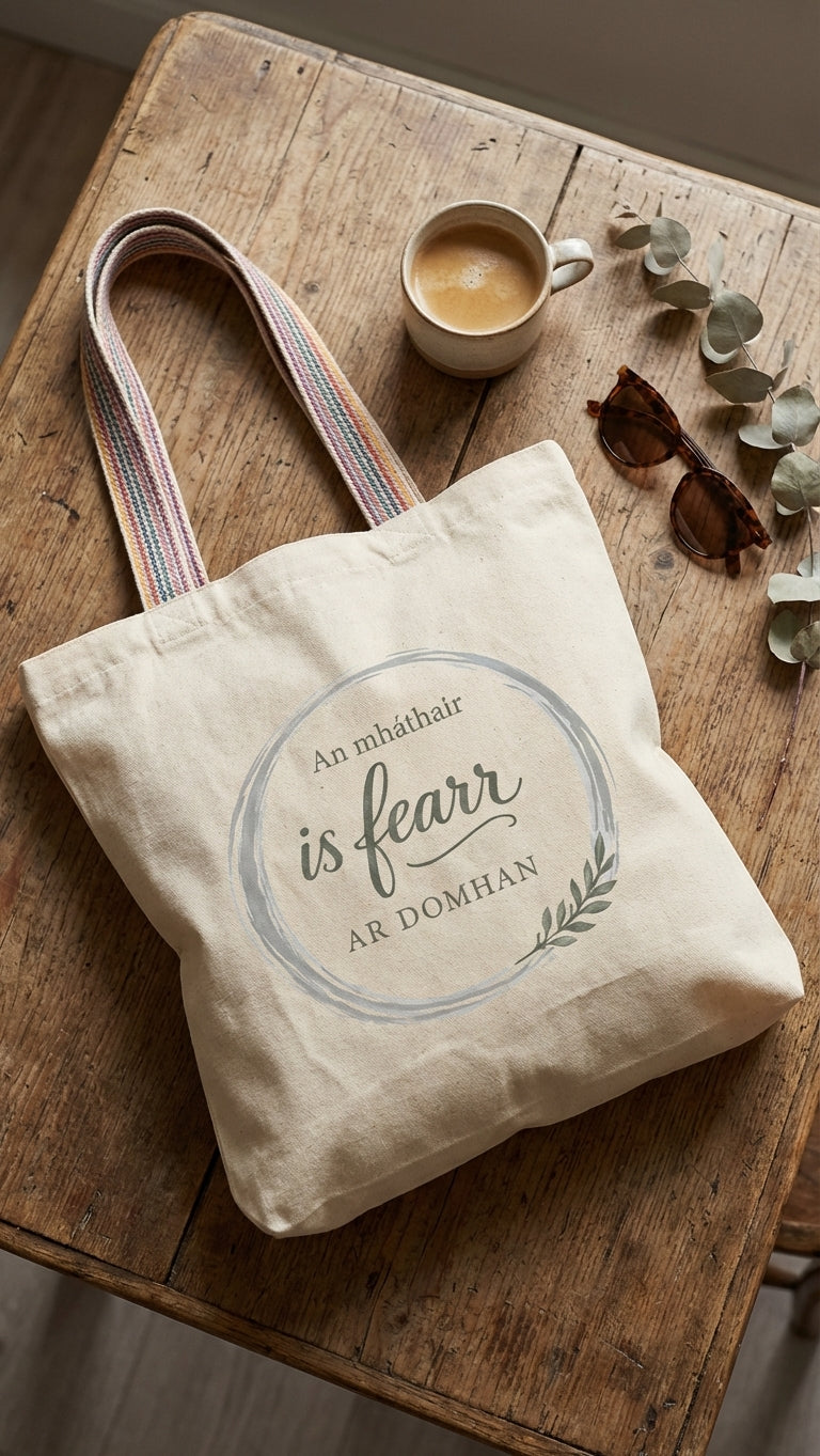 An Mháthair Is Fearr ar Domhan Tote Bag - flat lay