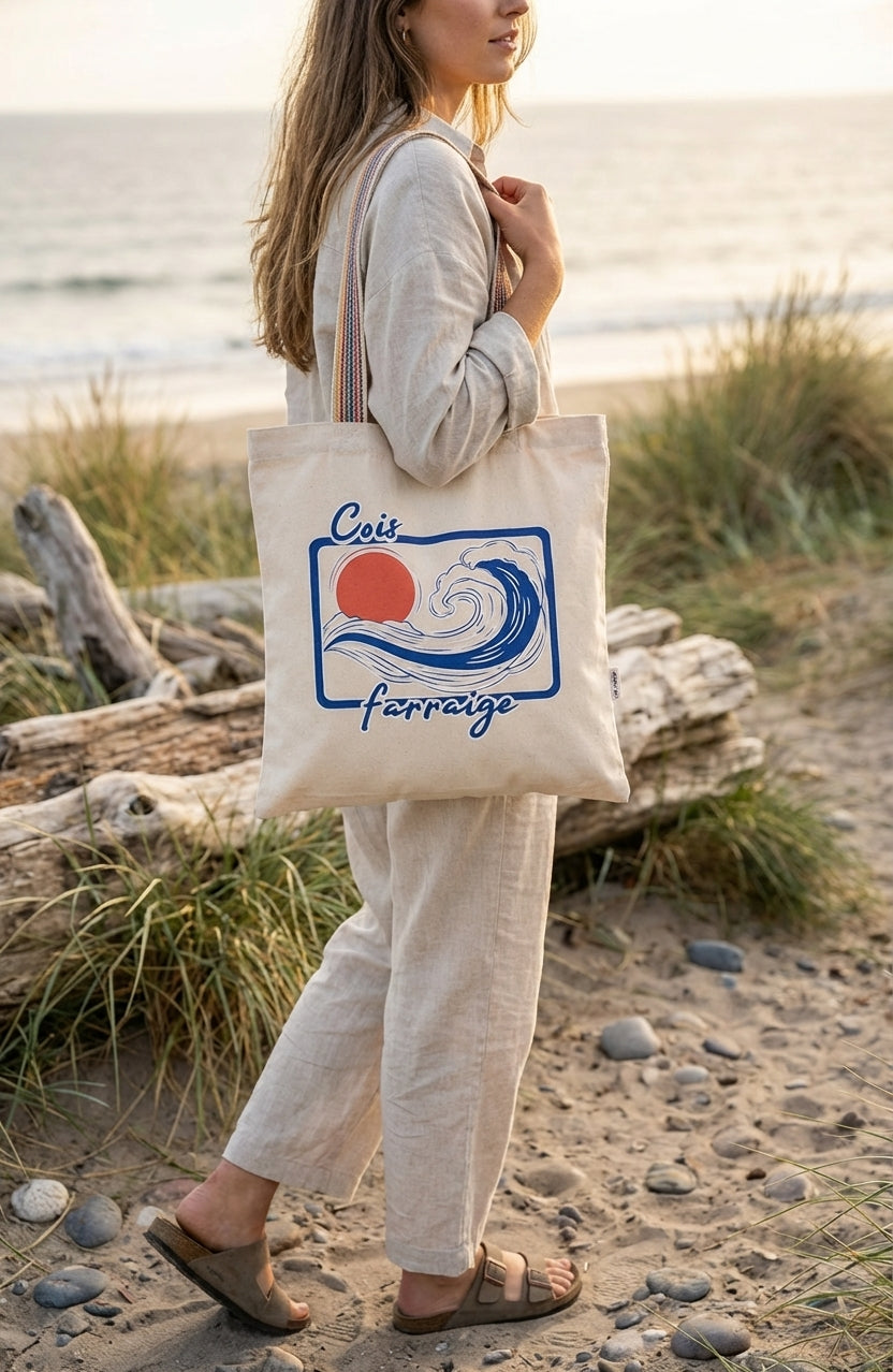 Cois Farraige Tote Bag - lifestyle with model