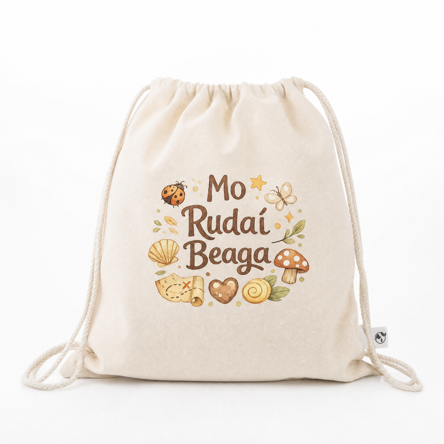 Mo Rudaí Beaga organic cotton drawstring bag, free gift