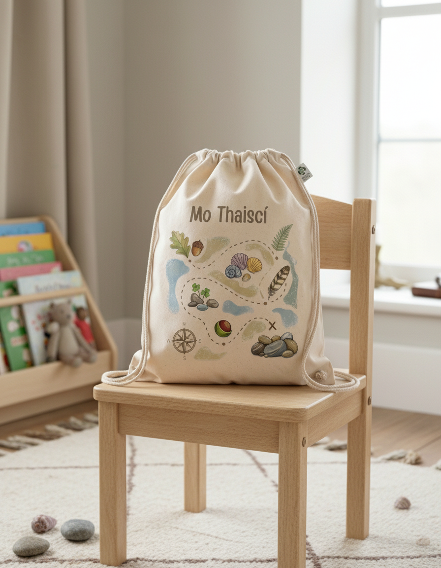 Mo Thaiscí drawstring bag on chair in child's bedroom