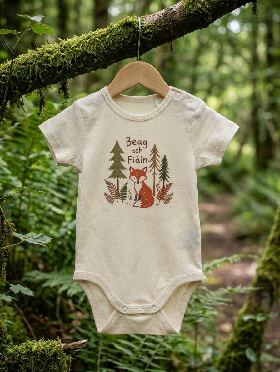 cream bodysuit with beagfiain design