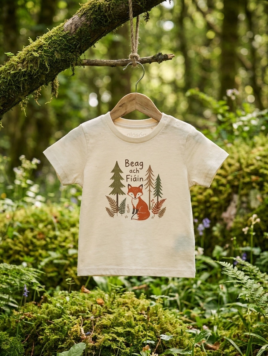 oatmeal t-shirt with beagfiain design