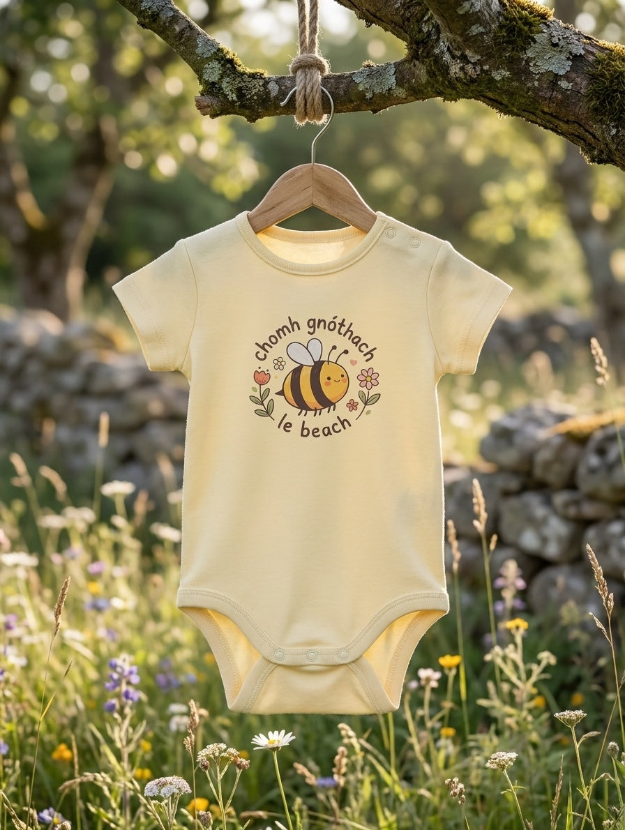 butteryellow bodysuit with bee design