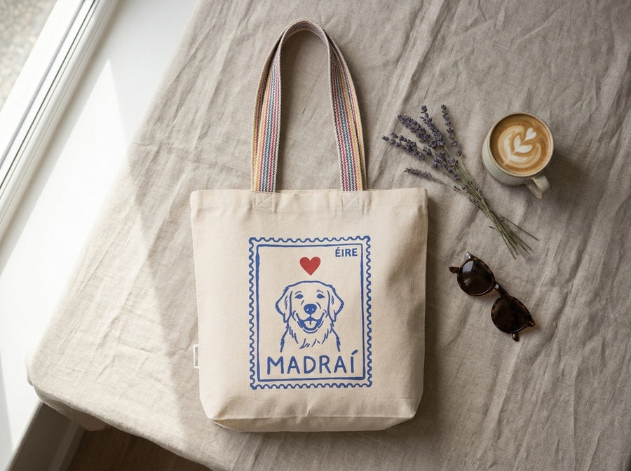 ❤️ Madraí Tote Bag - recycled cotton tote bag, designed and printed in Ireland