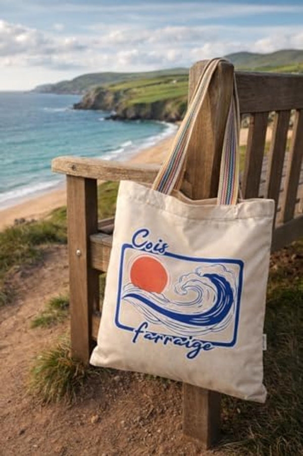Cois Farraige Tote Bag - recycled cotton tote bag, designed and printed in Ireland