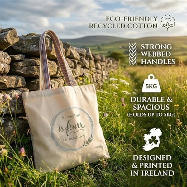 An Mháthair Is Fearr ar Domhan Tote Bag - recycled cotton tote bag, designed and printed in Ireland