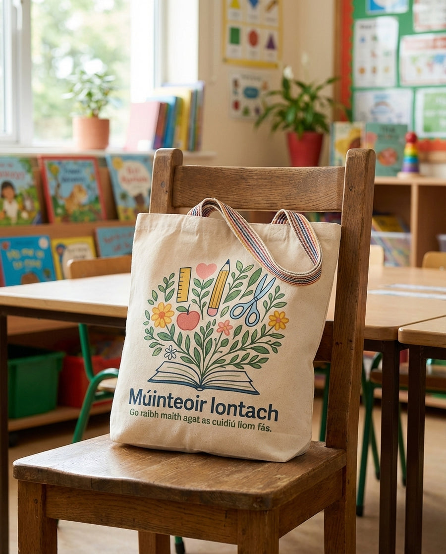 Muinteoir Iontach Tote Bag - lifestyle scene