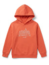 orange kids hoodie with trees illustration on white background