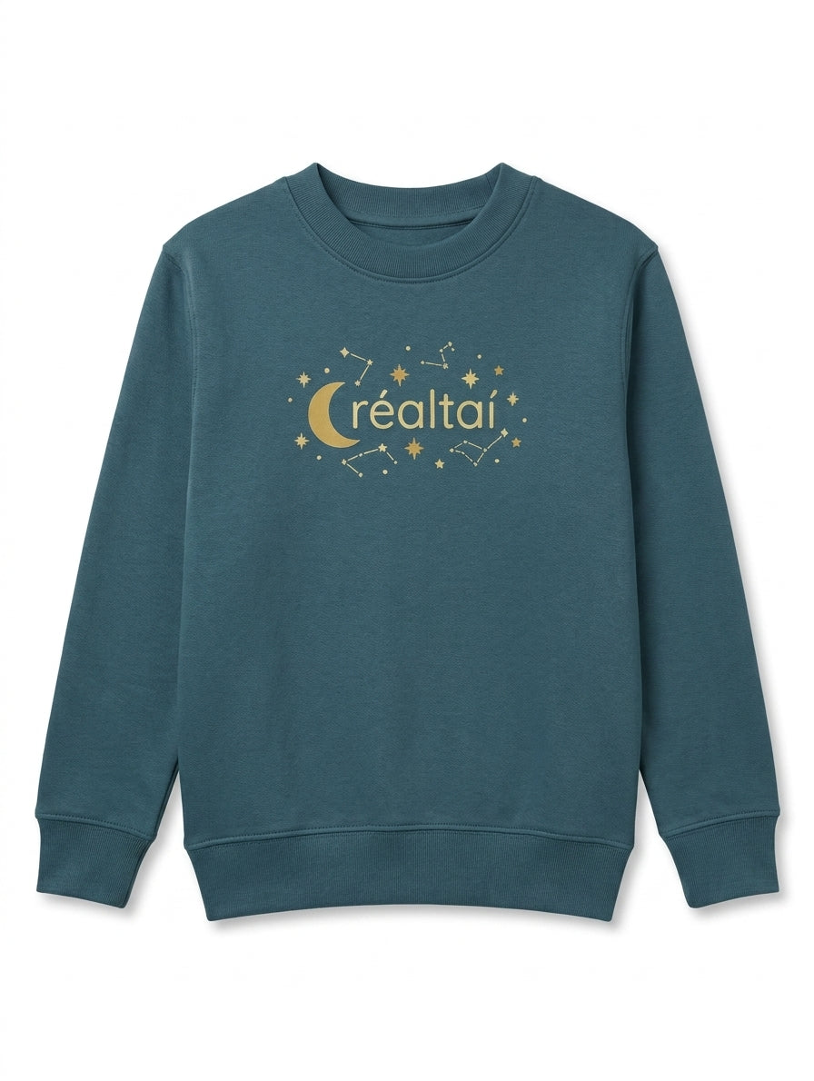 twilight blue sweatshirt with stars design on white background
