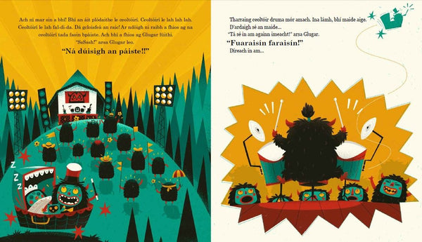 Ná Dúisigh an Páiste! interior spread, Orcó and his magic box